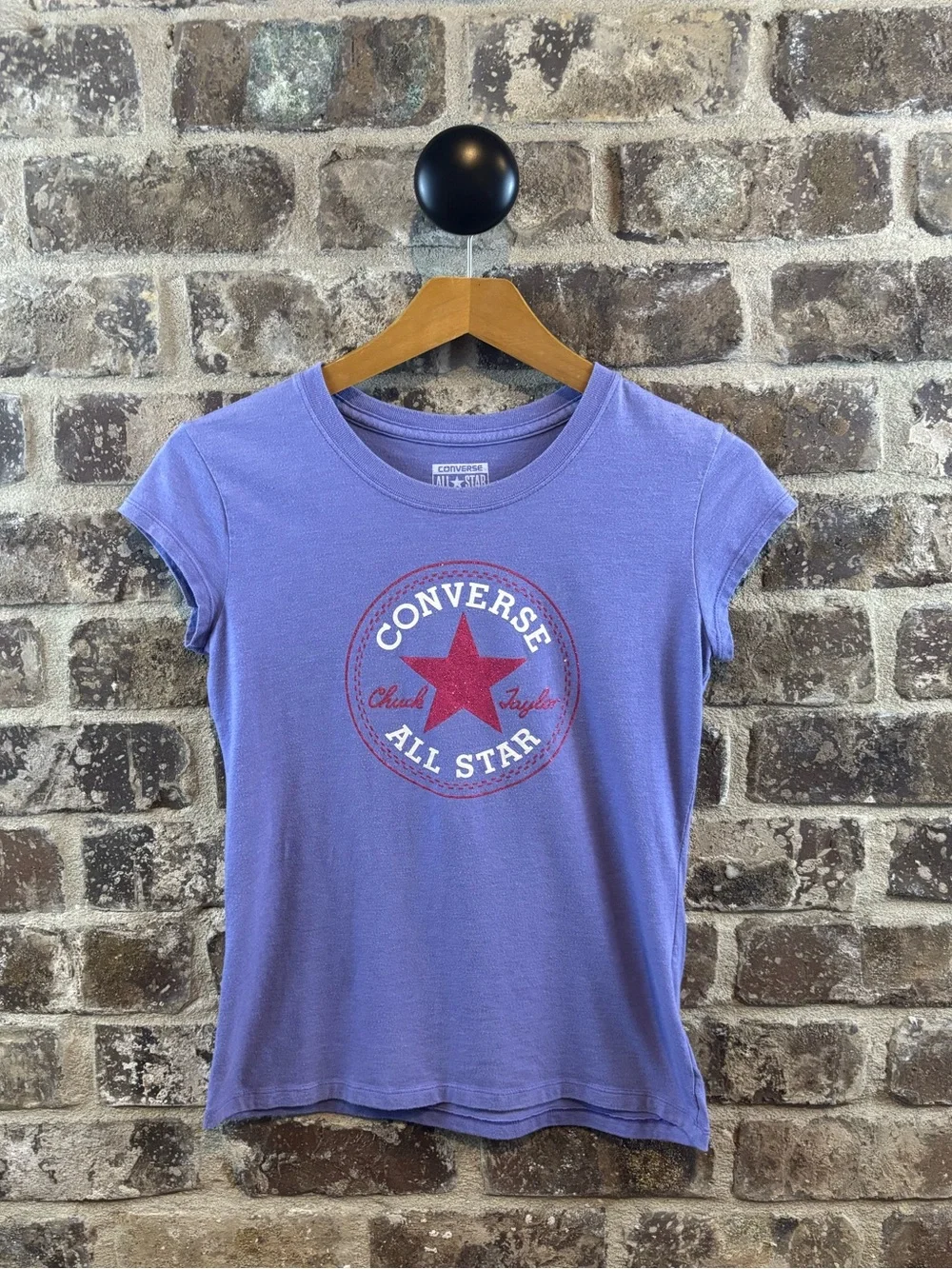 Converse Girls Lavender Short Sleeve All Star Size Large